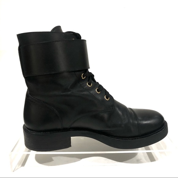 Authentic Louis Vuitton Wonderland Leather Moto Combat Military Boots 7.5 - Picture 6 of 11